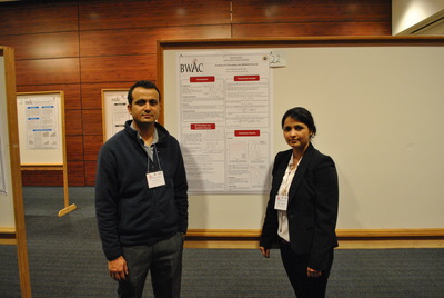 University of Mississippi students Amrit Kharel and Rojina Adhikary at the poster session